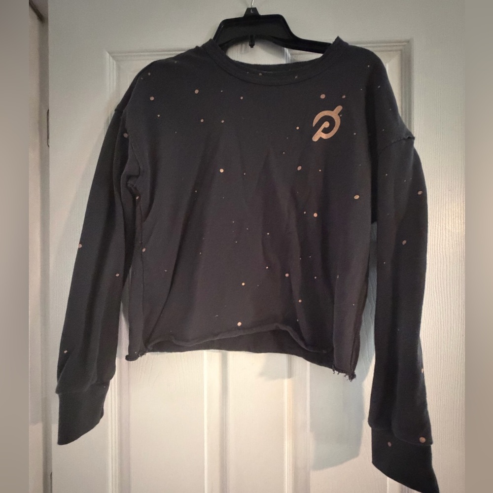 Peloton Black Cropped Sweatshirt with size small